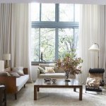 white curtains in the living room interior