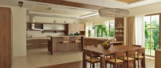Wooden kitchen dining room