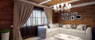 Living room design in a wooden house_rules