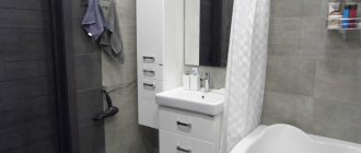 Gray bathroom design: pros and cons, combinations of gray with other colors, real photo examples