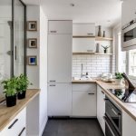 Narrow kitchen design: 65 beautiful ideas (photos)