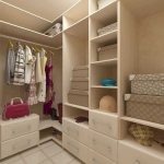 идея яркого дизайна гардеробной комнаты