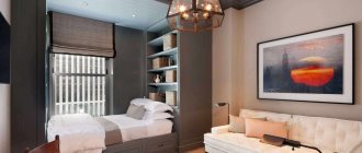 idea for a bright bedroom design 15 sq.m