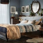 Beautiful bedroom in dark brown tones from Ikea