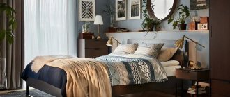 Beautiful bedroom in dark brown tones from Ikea