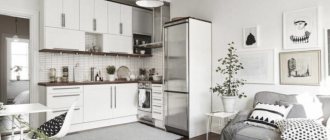 Kitchen combined with living room in Scandinavian style: photos of unusual solutions
