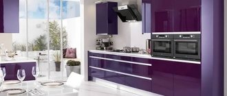 Kitchen in purple tones