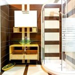 Small bathroom. Design with shower cabin 