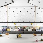 Scandinavian-style attic playroom for a large family