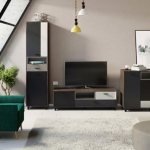 Wenge furniture in living room interiors