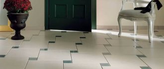 Floor tiles in hallway
