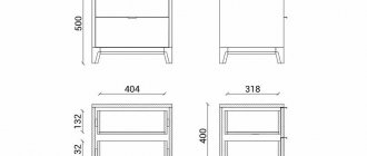 Case bedside table dimensions