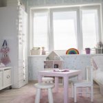 Gray and light pink colors in a little girl&#39;s room