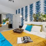 Blue wallpaper in the interior 2022: TOP-200 best ideas with photos (shades)