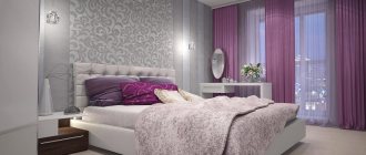 The combination of wallpaper and furniture colors in the interior