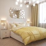bright bedroom with light furniture photo
