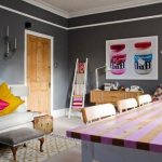 bright bedroom interior in eclectic style