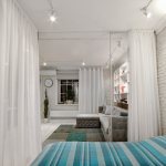 Zoning curtains for a studio apartment